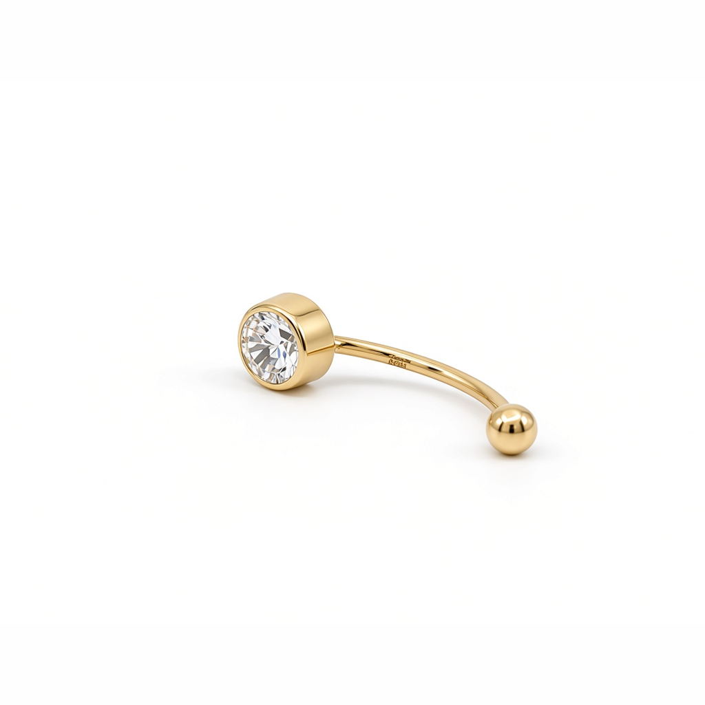 14K Yellow Gold Fashion Piercing with Cz Stone / 6-A79301KS5
