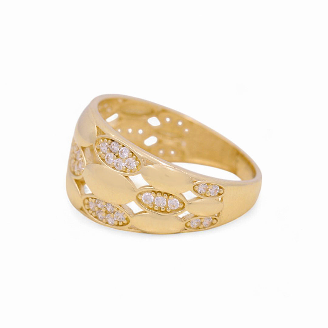 10K Yellow Gold Fashion Women's Ring with Cz / Size: 7 / Weight: 2.6 GR / P03R-4053