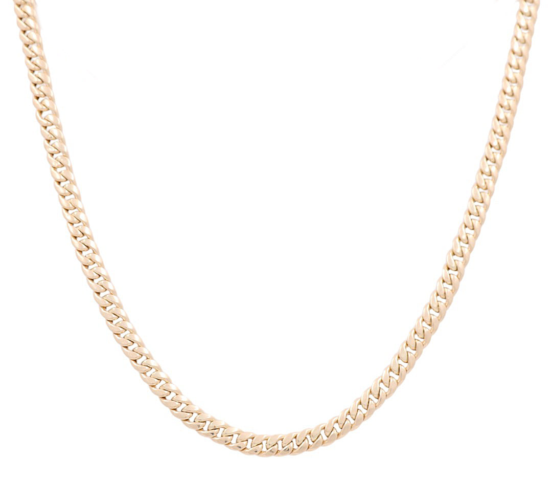 14K Yellow Gold Cuban Link Semisolid Chain / Size: 6mm 20" / Weight: 17gr / DPCH4CL6-20