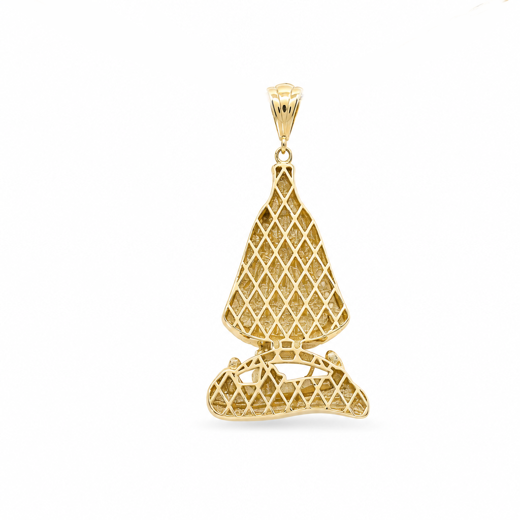 10K Yellow Gold Virgen De La Caridad Pendant / Stone: Cz / Size: Medium / Weight: 3.6 GR / DQPD0VC-1