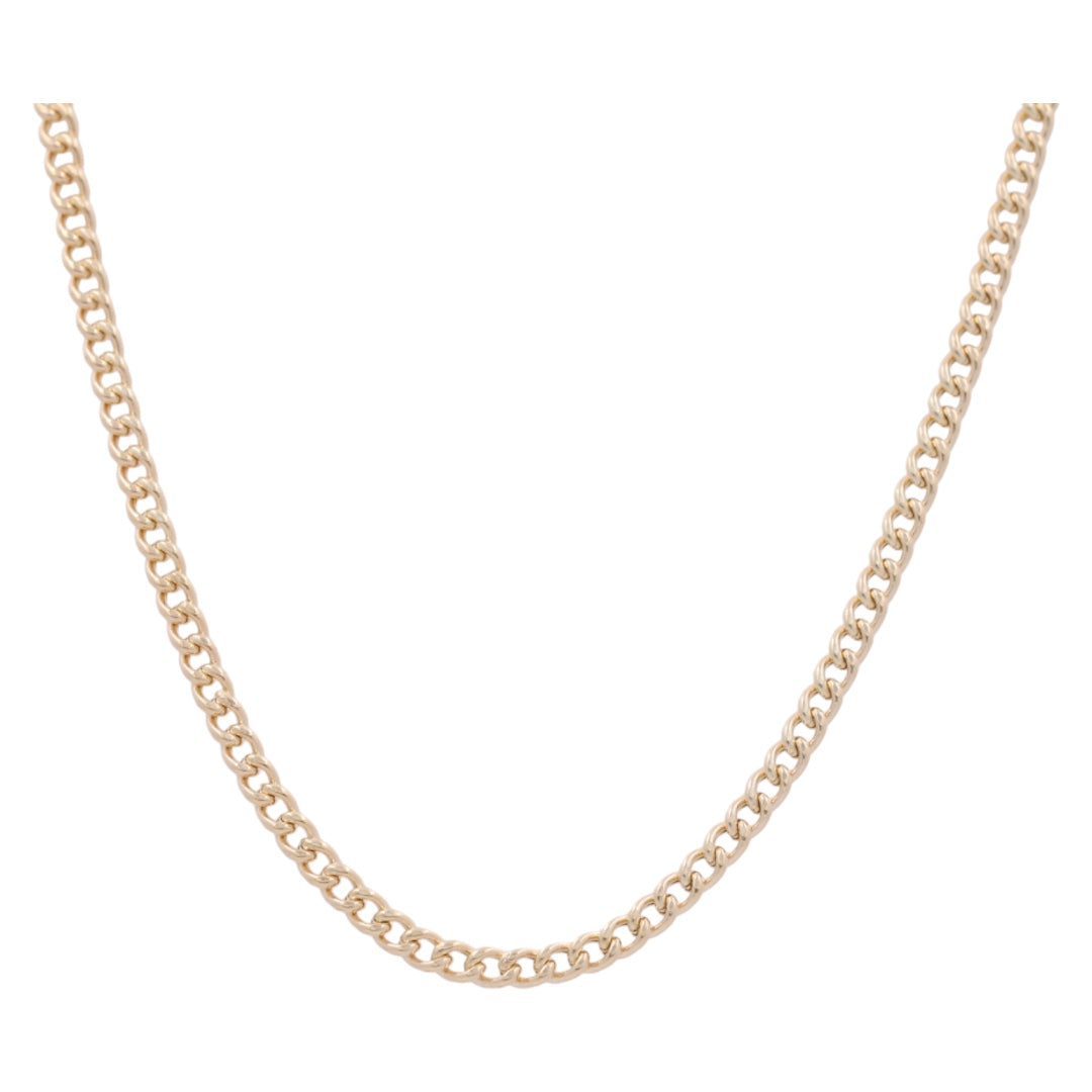 14K Yellow Gold Cuban Link Semisolid Chain / Size: 16" 2mm / Weight: 3.1gr / LCL4CL2-16