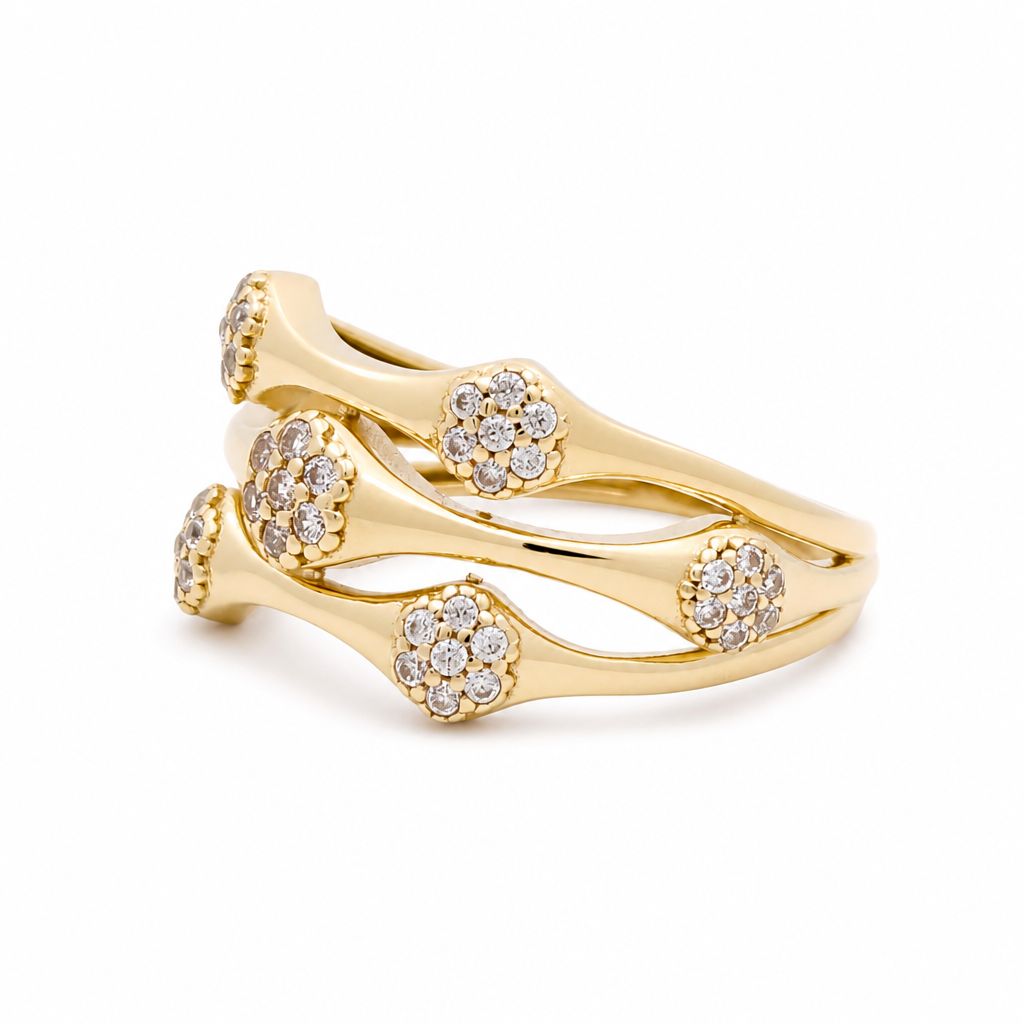 10K Yellow Gold Fashion Women's Ring with Cz / Size: 7.5 / Weight: 2.5GR / DQWR0FS-75