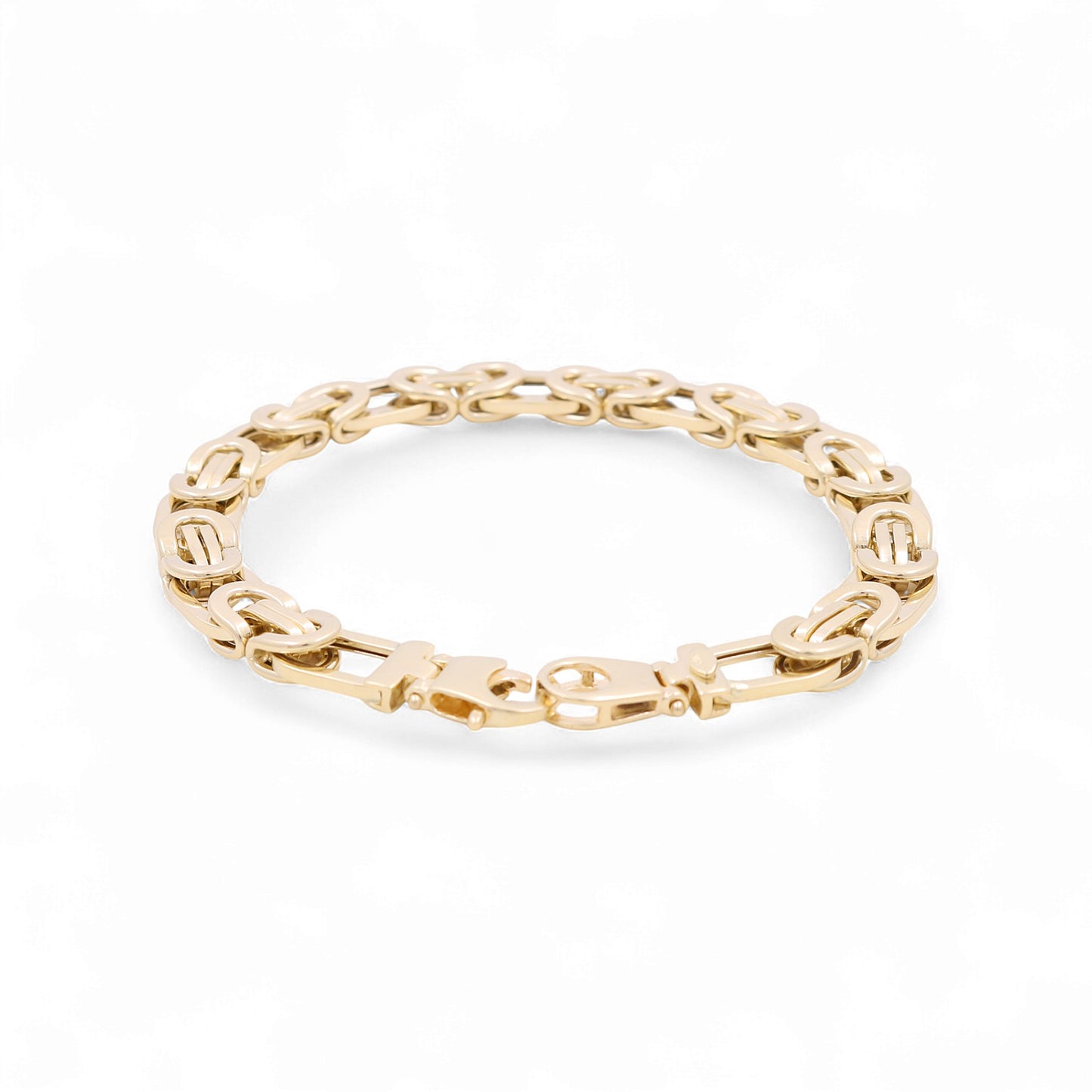 14K Yellow Gold Semisolid Italian Men's Bracelet / Size: 8" / Weight: 12.4 GR / 624-00253