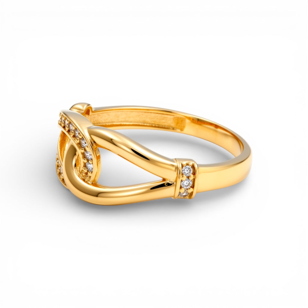 10K Yellow Gold Fashion Women's Ring With Cz / Size: 7 / Weight: 1.7 GR / DQWR0FS-54