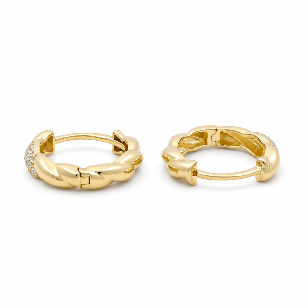 10K Yellow Gold Fahion Hoops Earring / Size: 3mmx12mm / Weight: 1.8 GR / DQEH0FS3X12