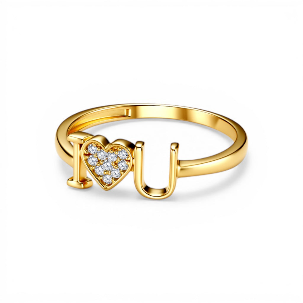10K Yellow Gold Love Women’s Ring / Stone: Cz / Size: 7 / Weight: 1GR / DQWR0FS-40