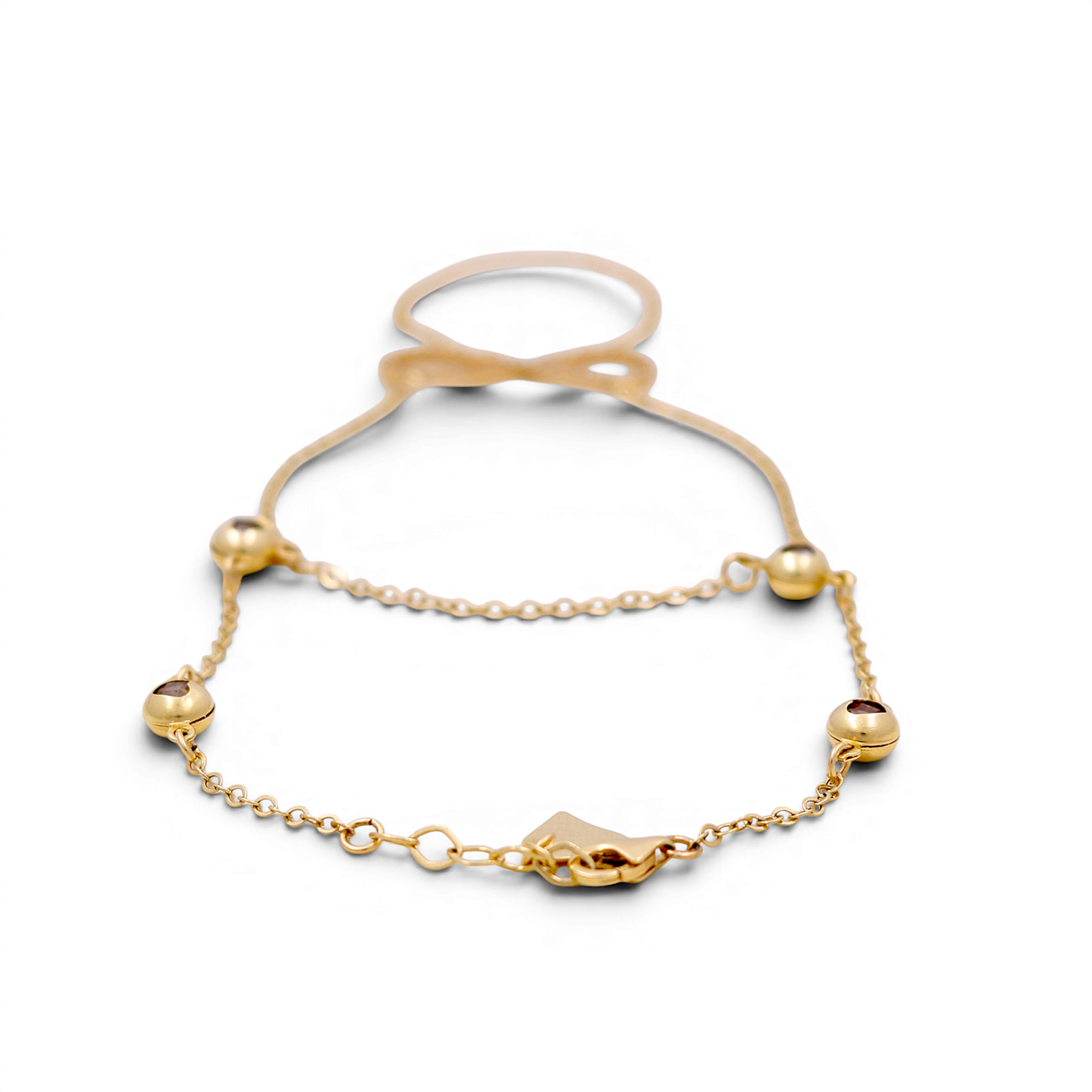 14K Yellow Gold Women's Clon Bracelet with Infinity / Size:7.5" / Weight: 5.1 GR / Stone: Cz / COWB4IF-1
