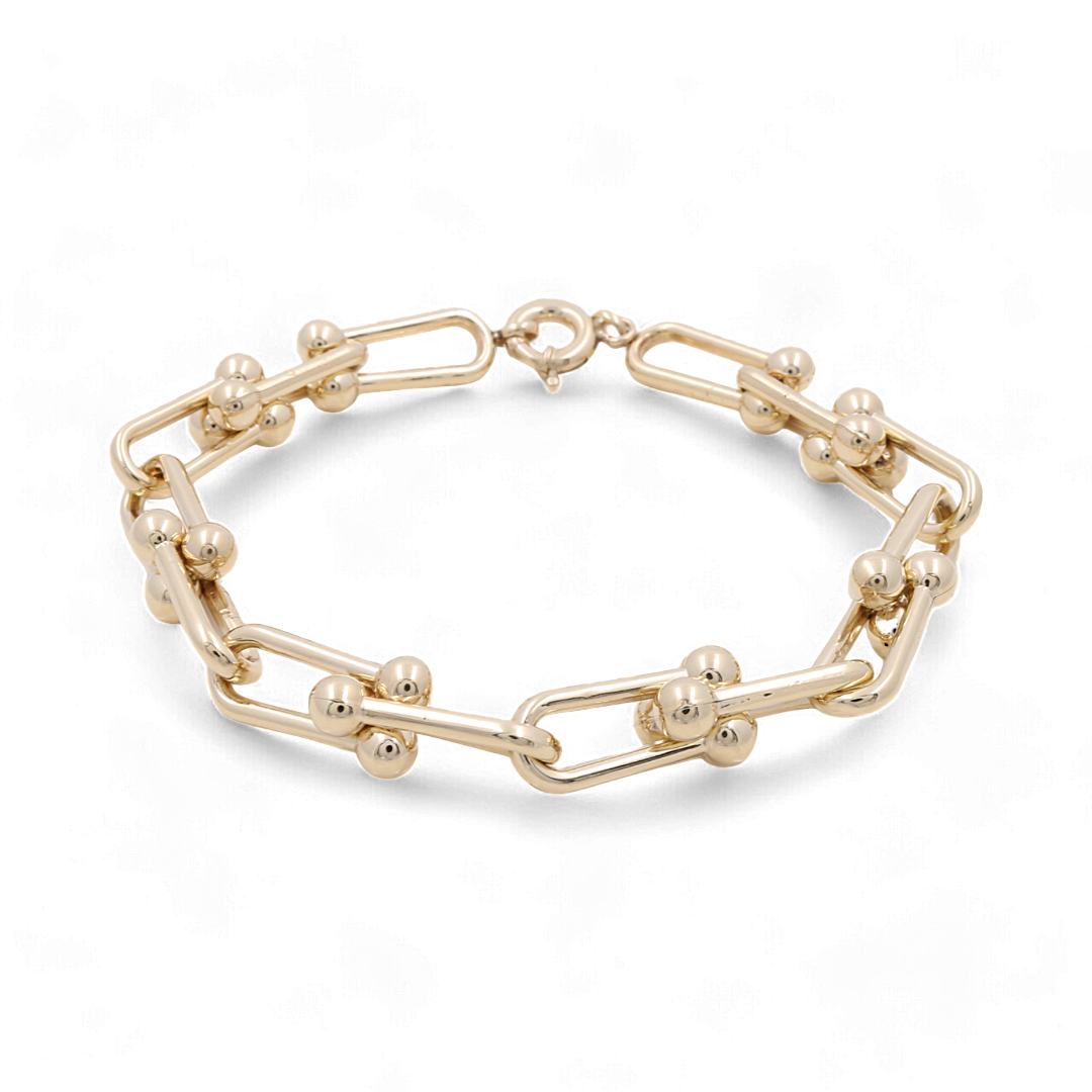 14K Yellow Gold Italian Link Women’s Bracelet / Size: 8.5” / Weight: 11.1 GR / COWB4FS