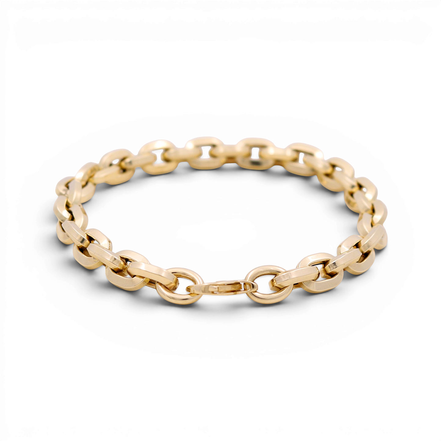 14K Yellow Gold Semisolid Fashion Women's Bracelet/ Size: 8" / Weight: 7.5 GR / ISWB4FS-28