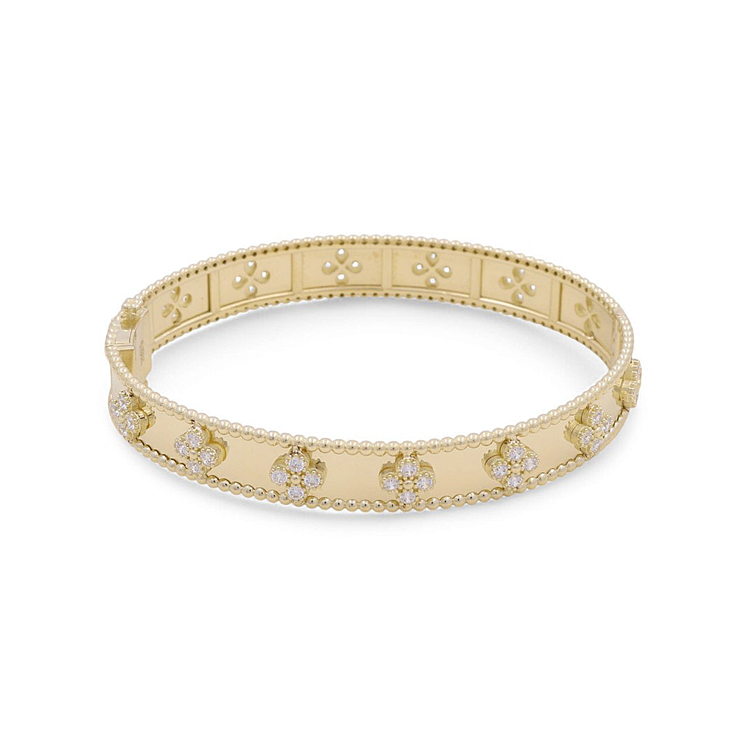 10K Yellow Gold Semisolid Fashion Women’s Bangle Bracelet / Weight: 13.3 GR / P23B-620