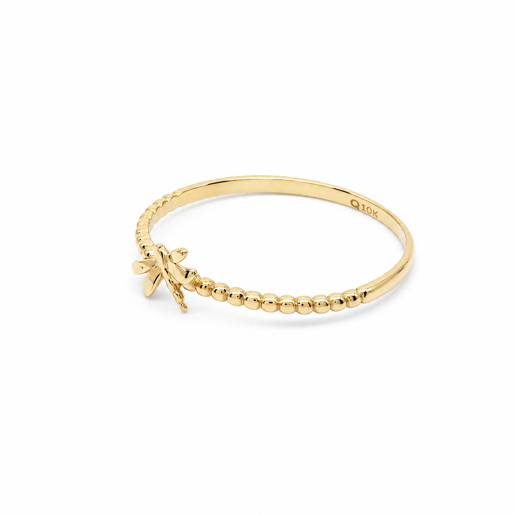 10K Yellow Gold Dragonfly Women's Ring / Size: 6 / Weight: 0.6 GR / DQWR0DF