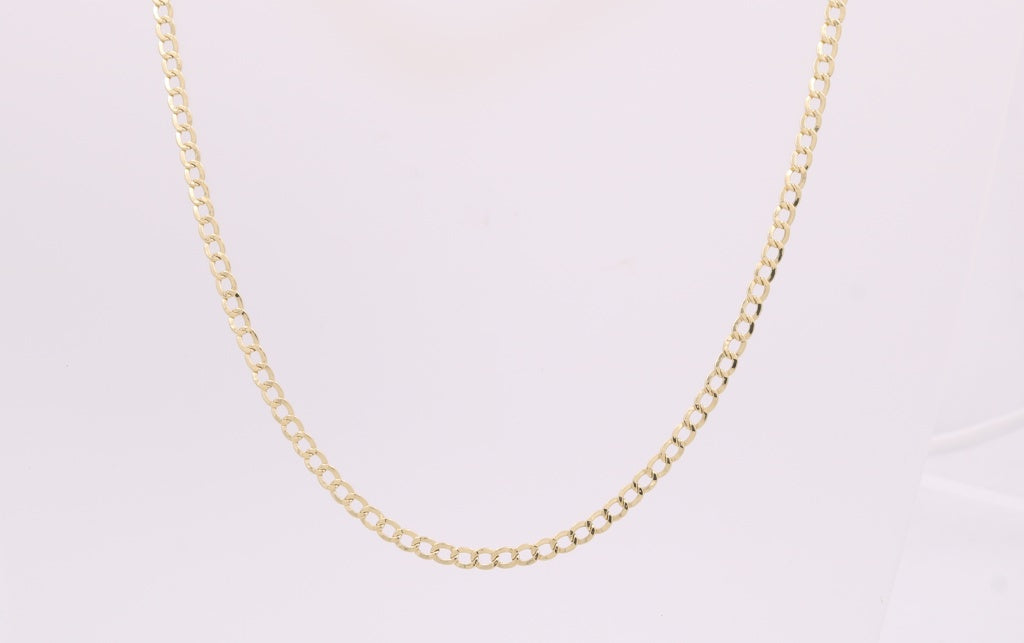 FCC4-3.1x18 14K flat Curb Size 3.1mm x 18" Weight 5.6gr Curb Chain