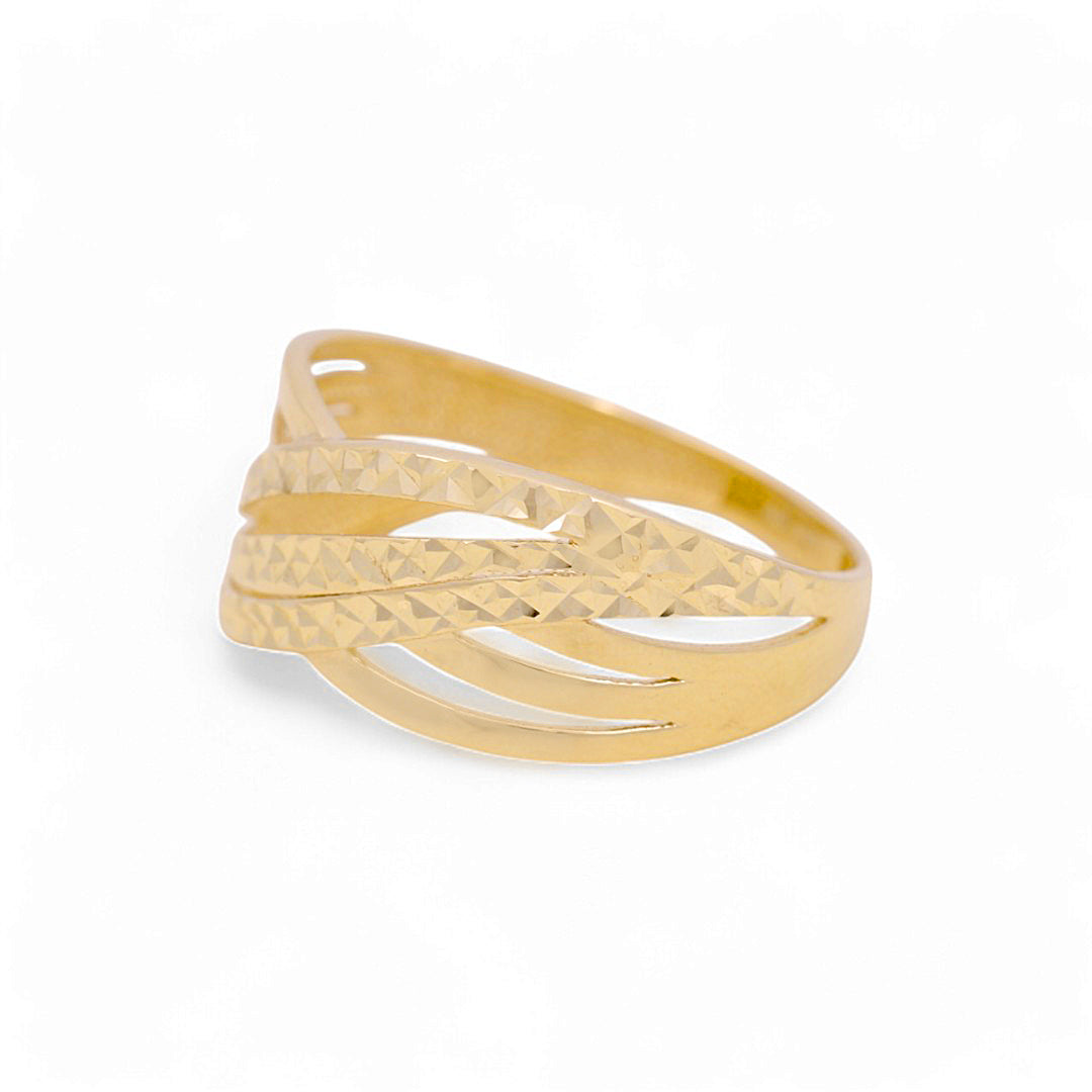 10K Yellow Gold Diamond Cut Women's Ring / Size: 7 / Weight: 1.4 GR / P03R-4063