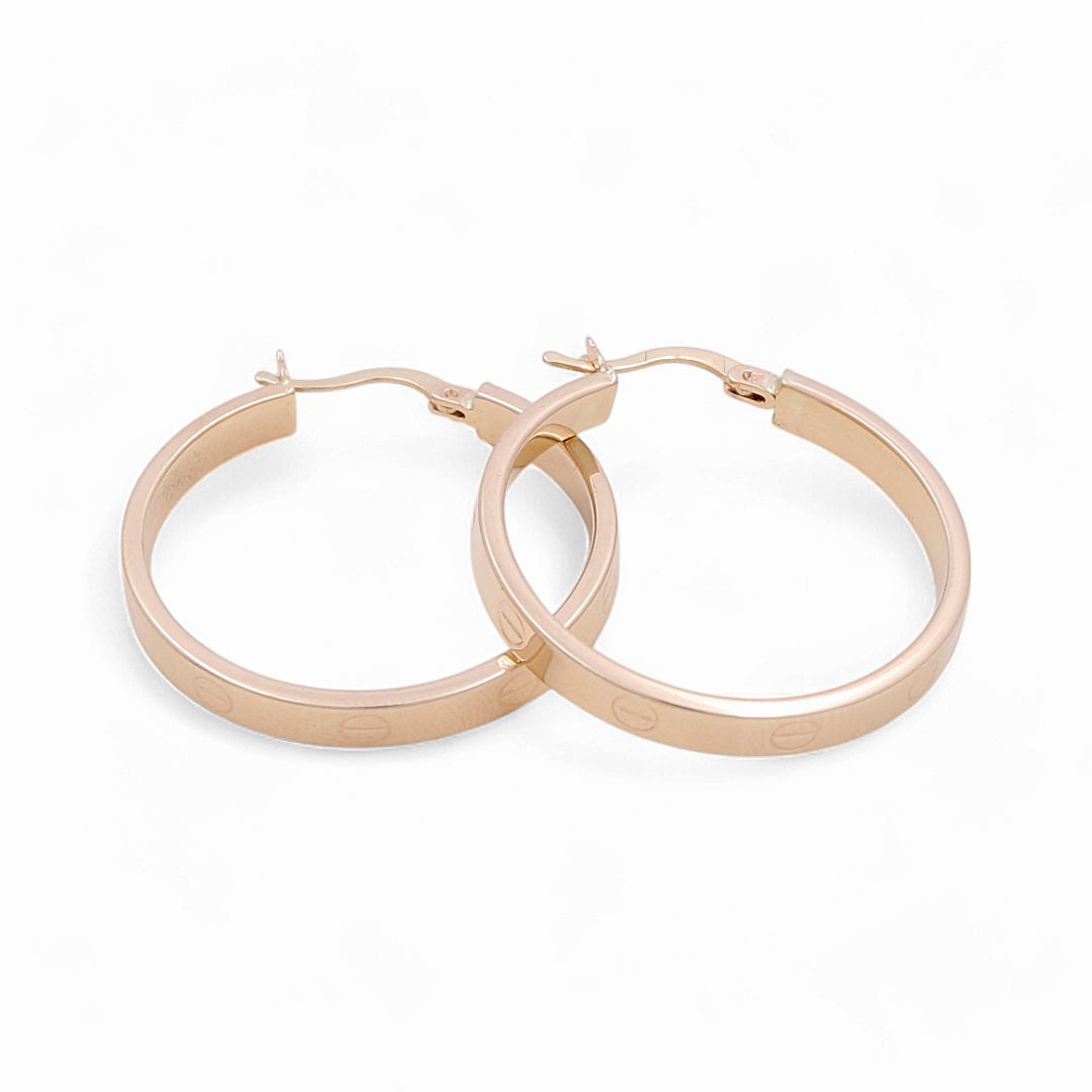 14K Yellow Gold Fashion CT Hoops Earrings / Size: 4mm X 28.5mm / Weight: 3.8 GR / KOEH4CT4x28.5