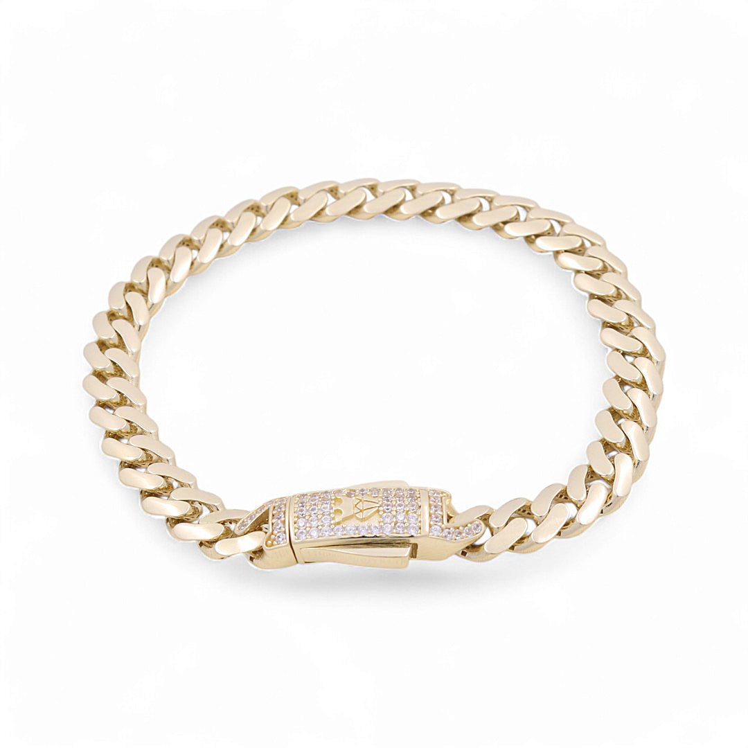 10K Yellow Gold Monaco Bracelet / CZ / Size 7mm 7.5" / Weight: 10.4 GR / COWB0MON7-7.5"