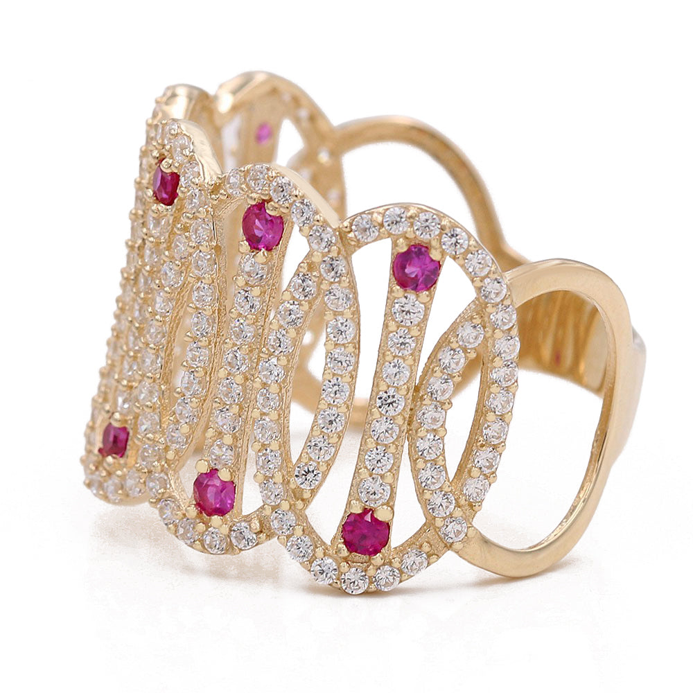 Fashion Ring with Color Stones and Cubic Zirconias