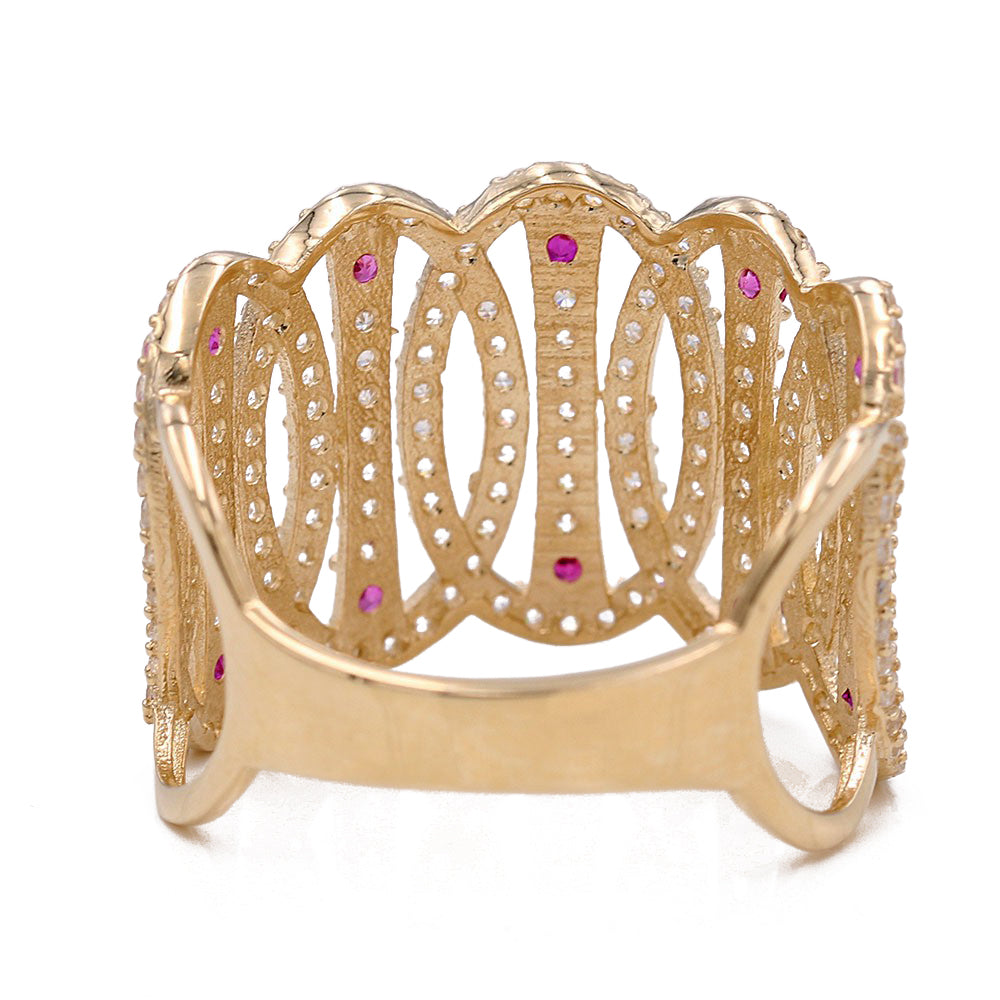 Fashion Ring with Color Stones and Cubic Zirconias