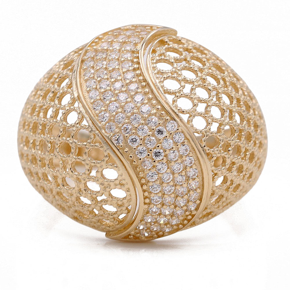 Honeycomb Fashion Ring with Cubic Zirconias