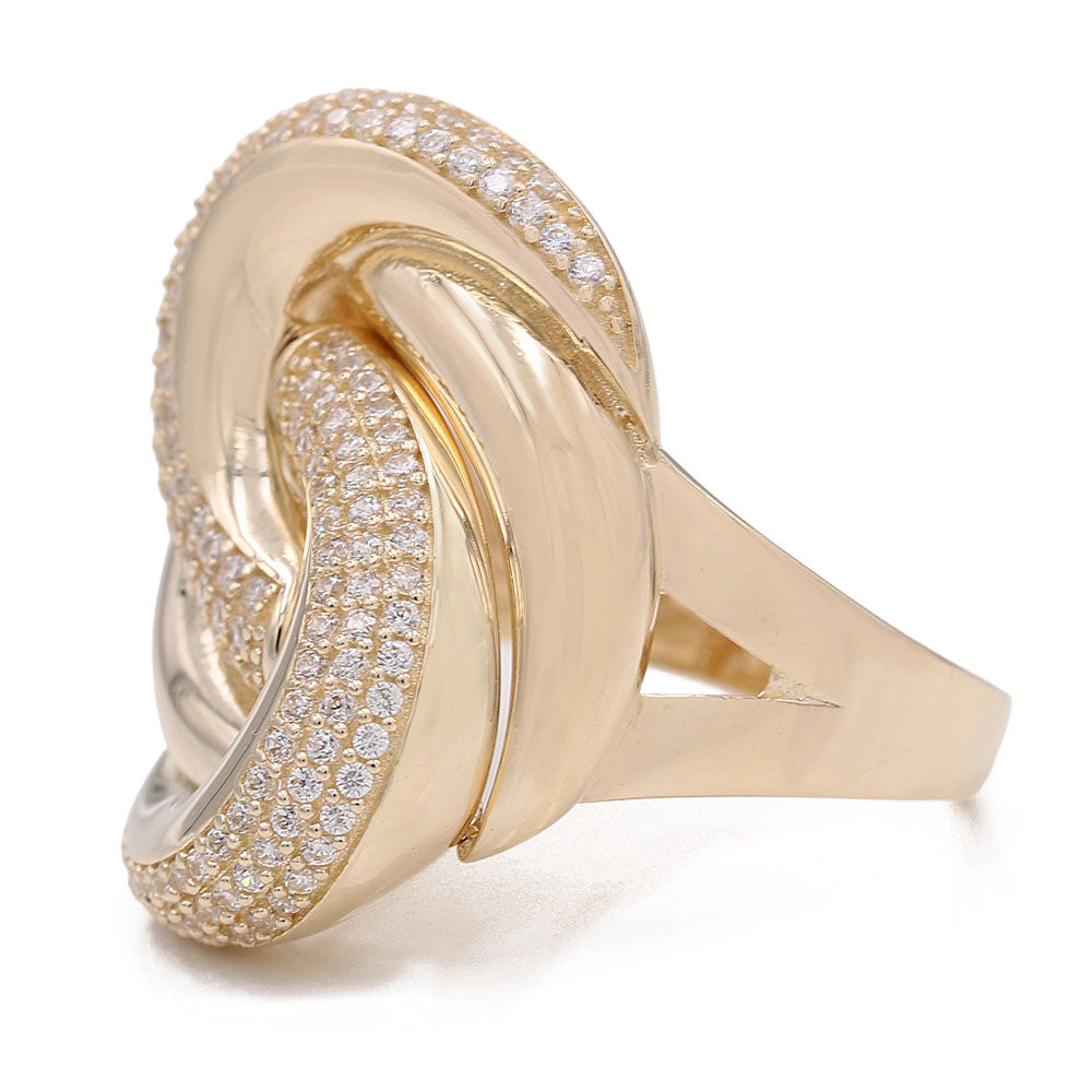 Twisted Fashion Ring with Cubic Zirconias