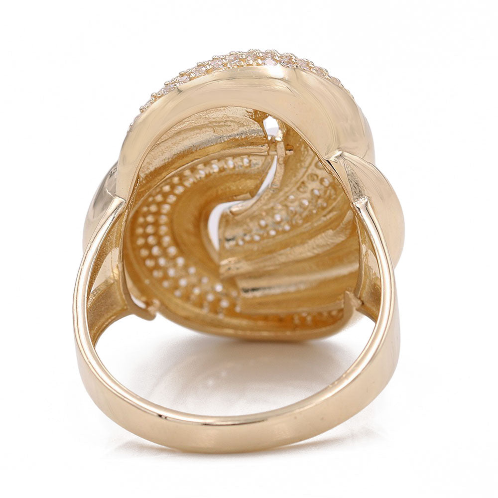 Twisted Fashion Ring with Cubic Zirconias