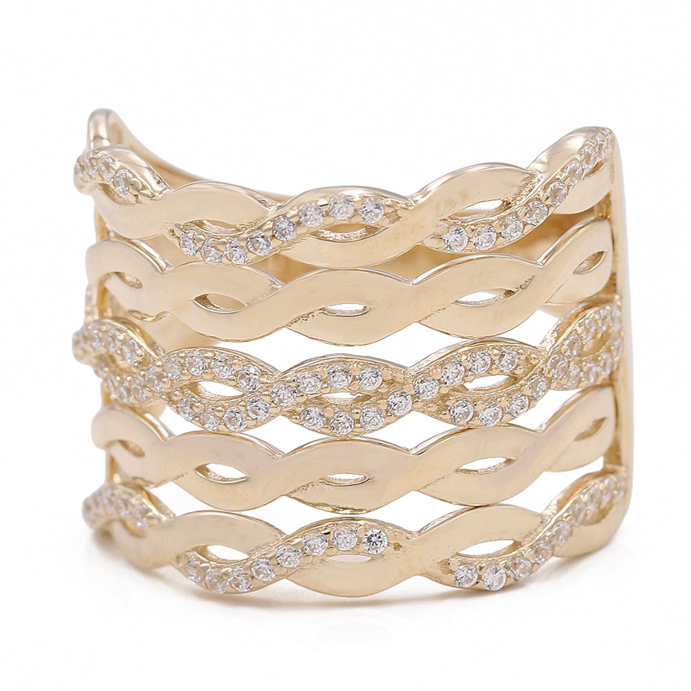 Rope Fashion Ring with Cubic Zirconias