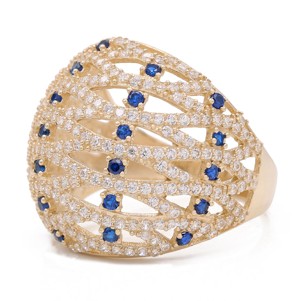 Fashion Ring with Blue Color Stones