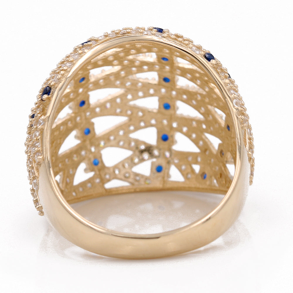 Fashion Ring with Blue Color Stones