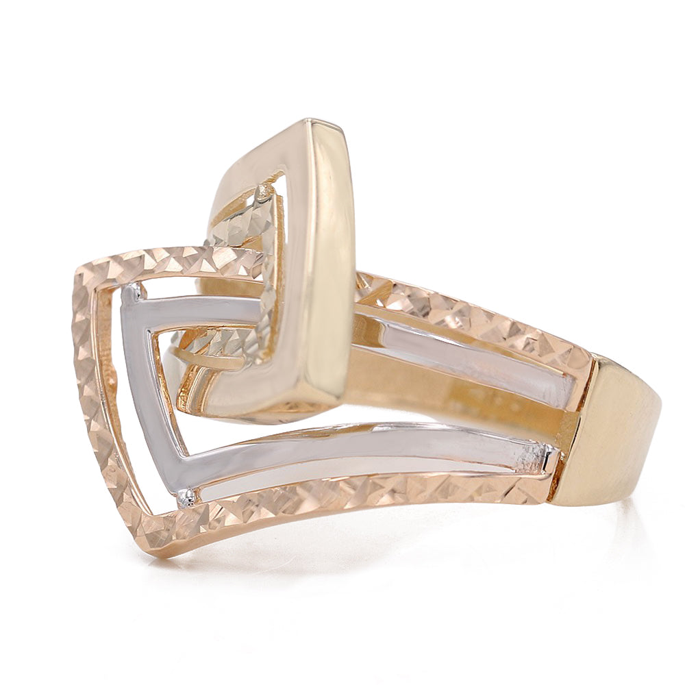 Smooth and Hammered Fashion Ring