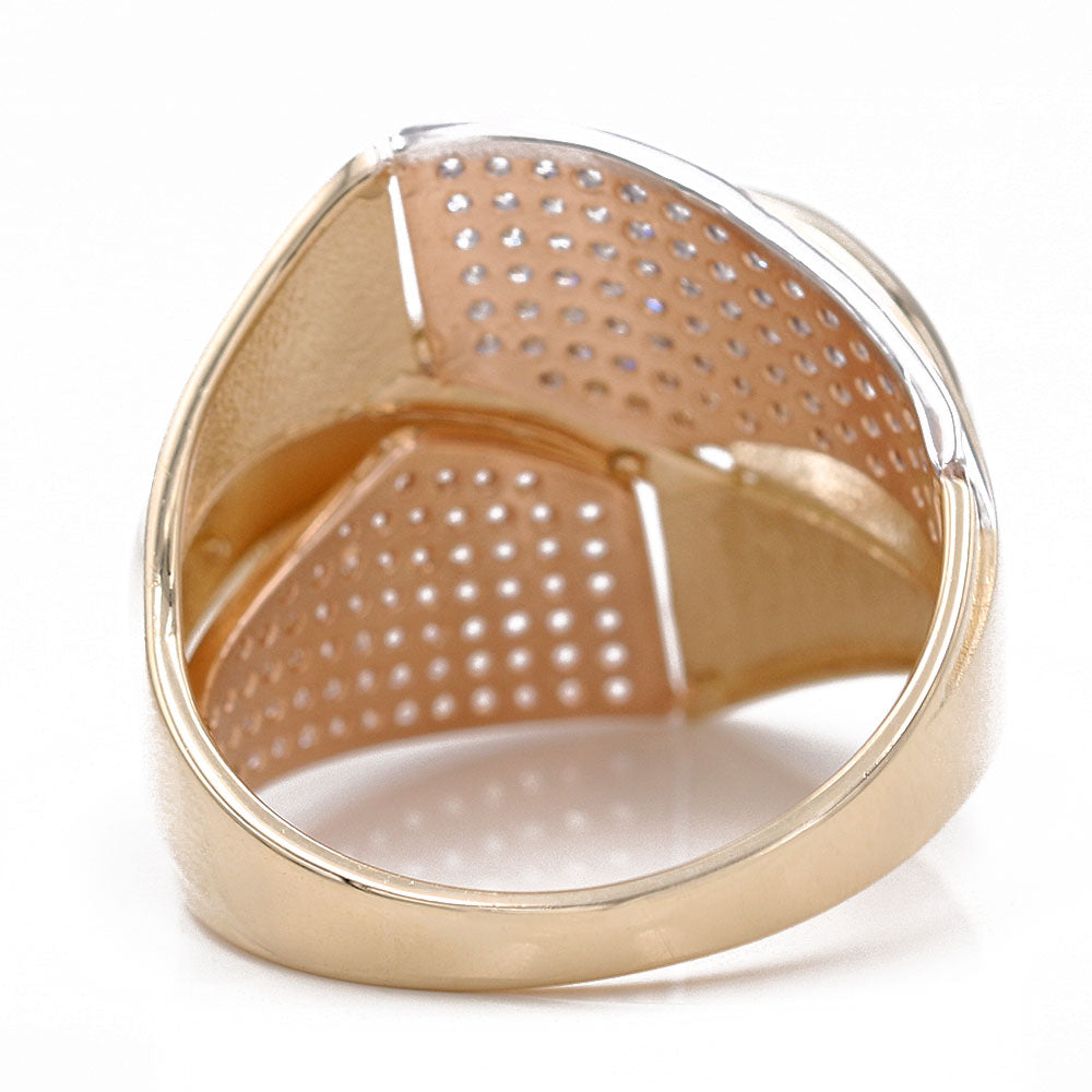 Tri-Color Fashion Ring with Cubic Zirconia