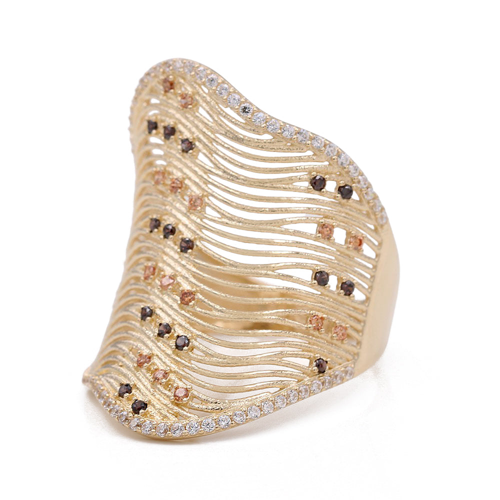 Fashion Ring with Color Stones and Cubic Zirconias