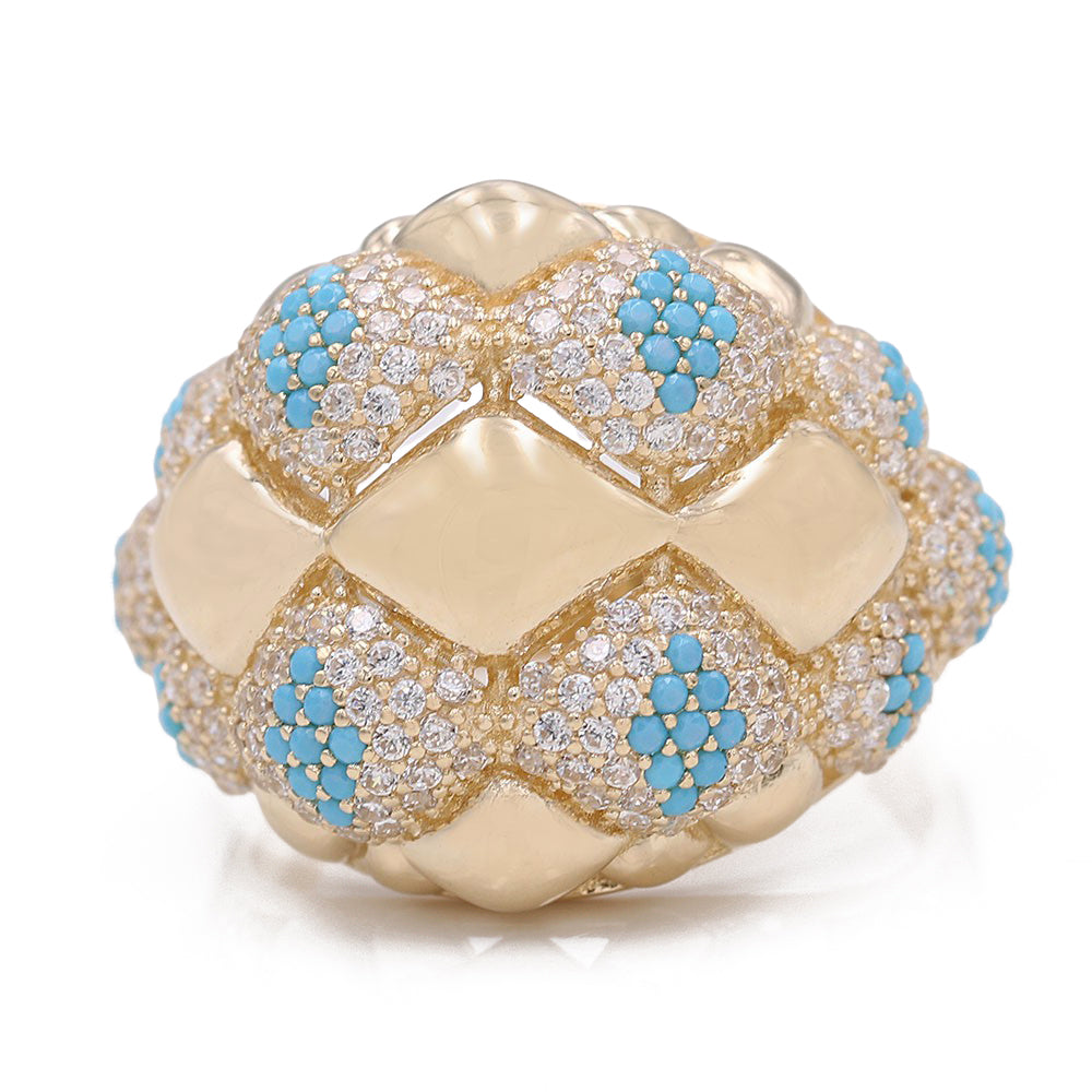 Fashion Ring with Color Stones and Cubic Zirconias