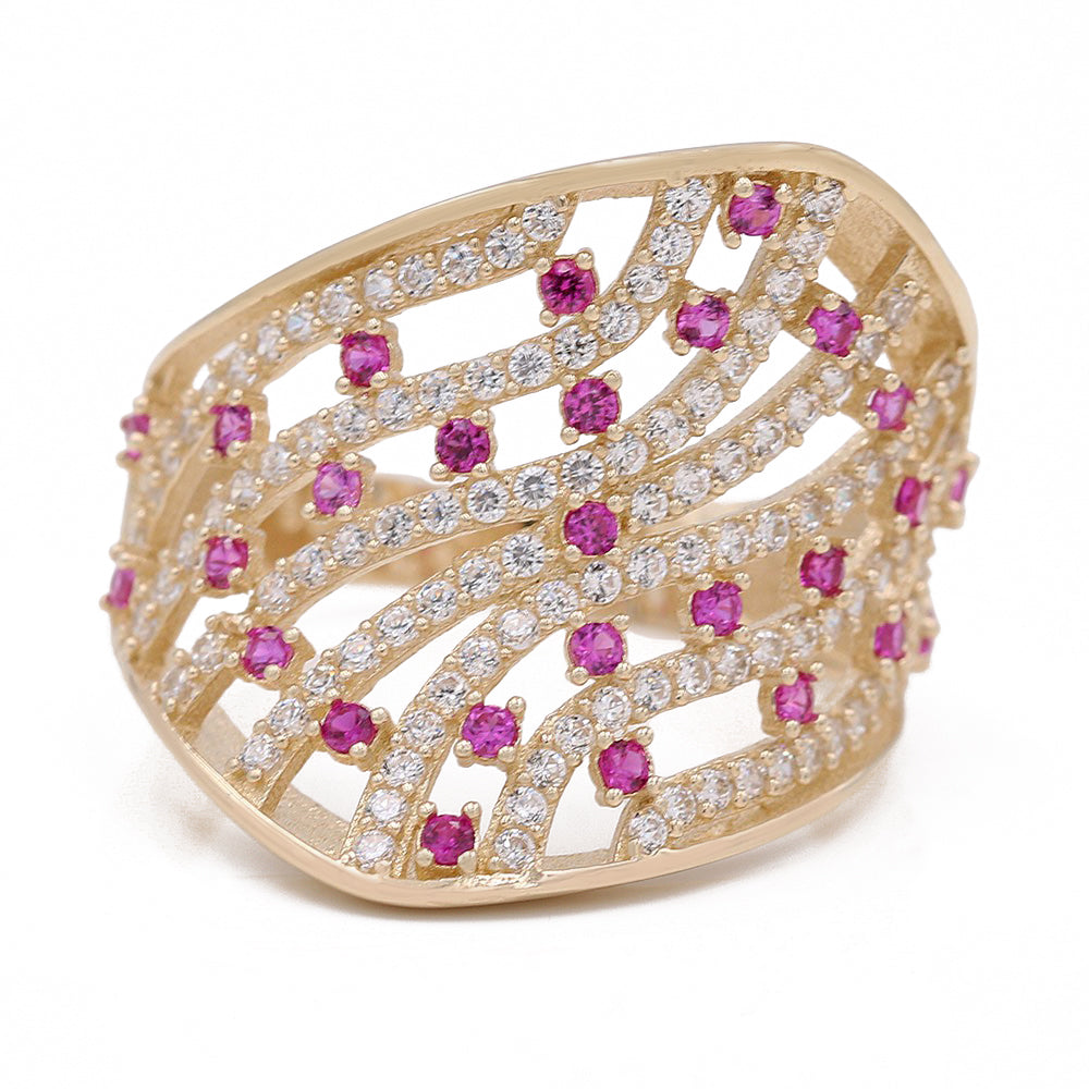 Fashion Ring with Color Stones and Cubic Zirconias