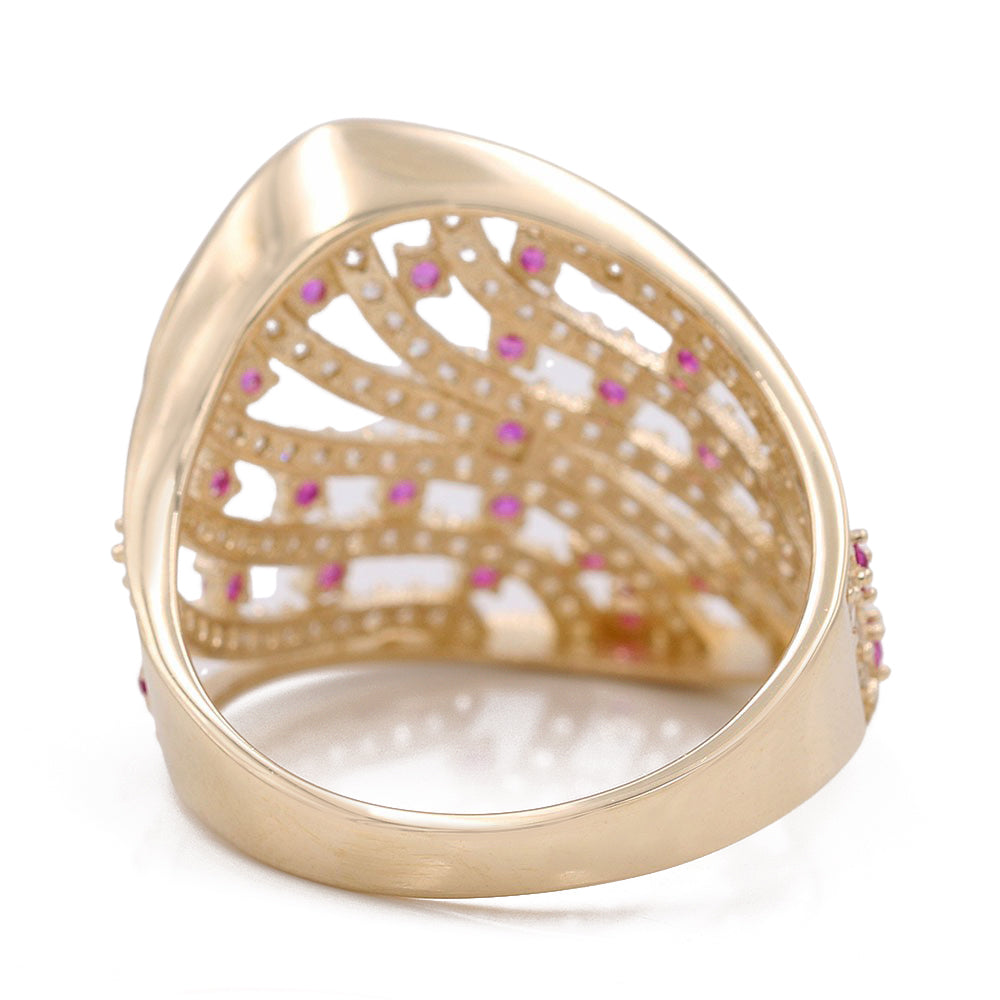 Fashion Ring with Color Stones and Cubic Zirconias