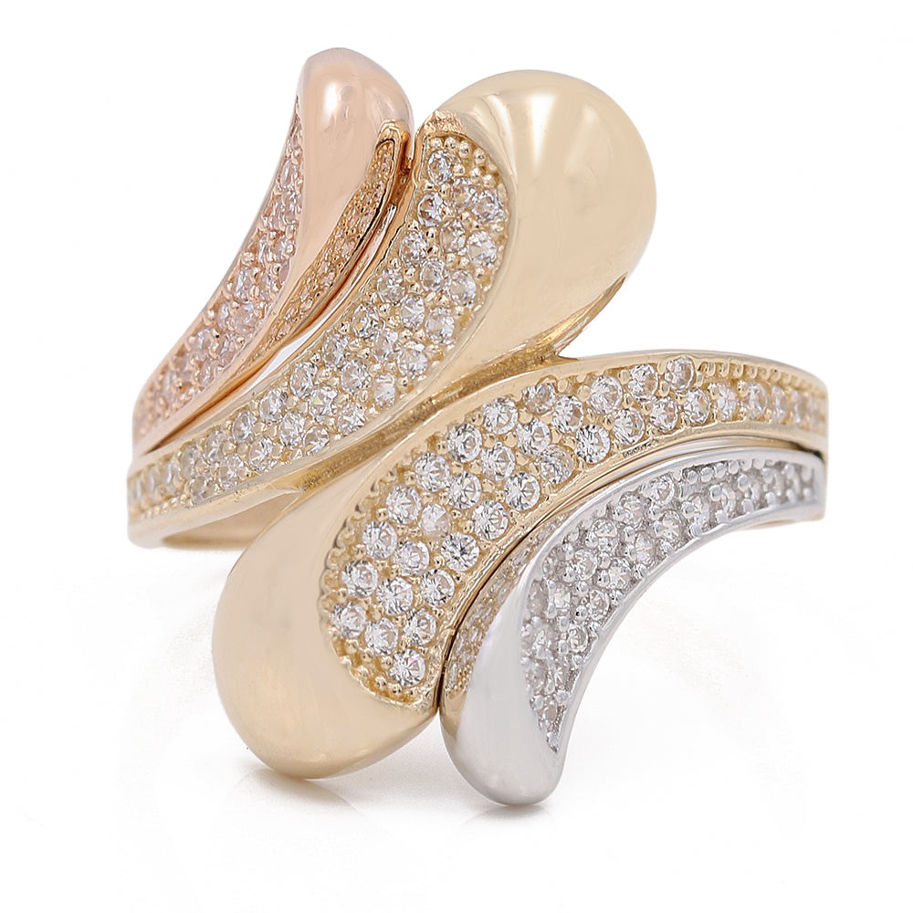 Tri-Color Fashion Ring with Cubic Zirconia