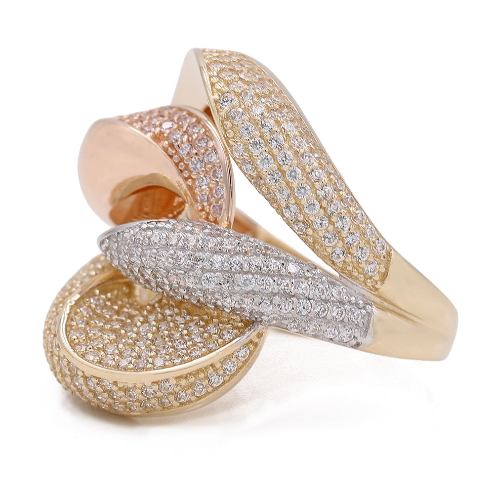 Tri-Color Fashion Ring with Cubic Zirconia