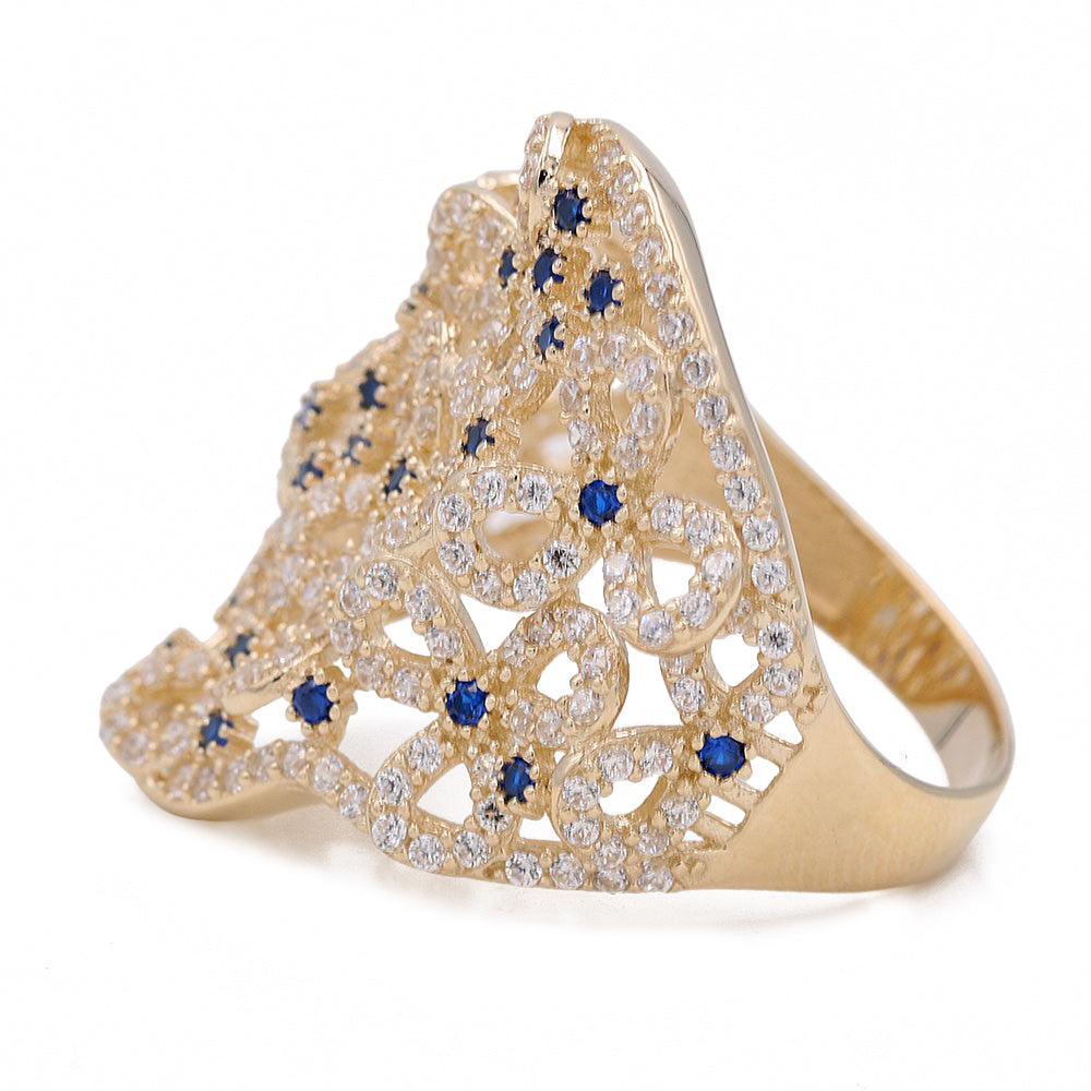 Fashion Ring with Color Stones and Cubic Zirconias