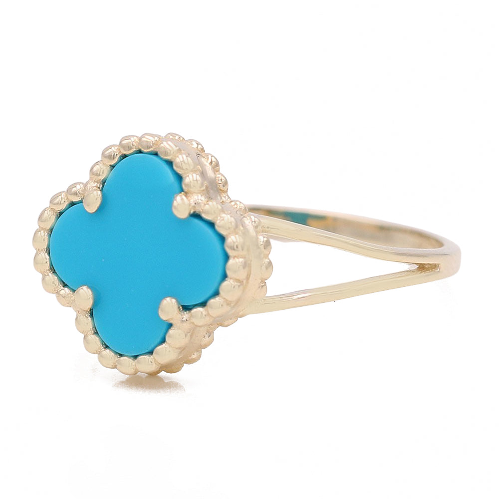 Flower Ring with Blue Color Stone