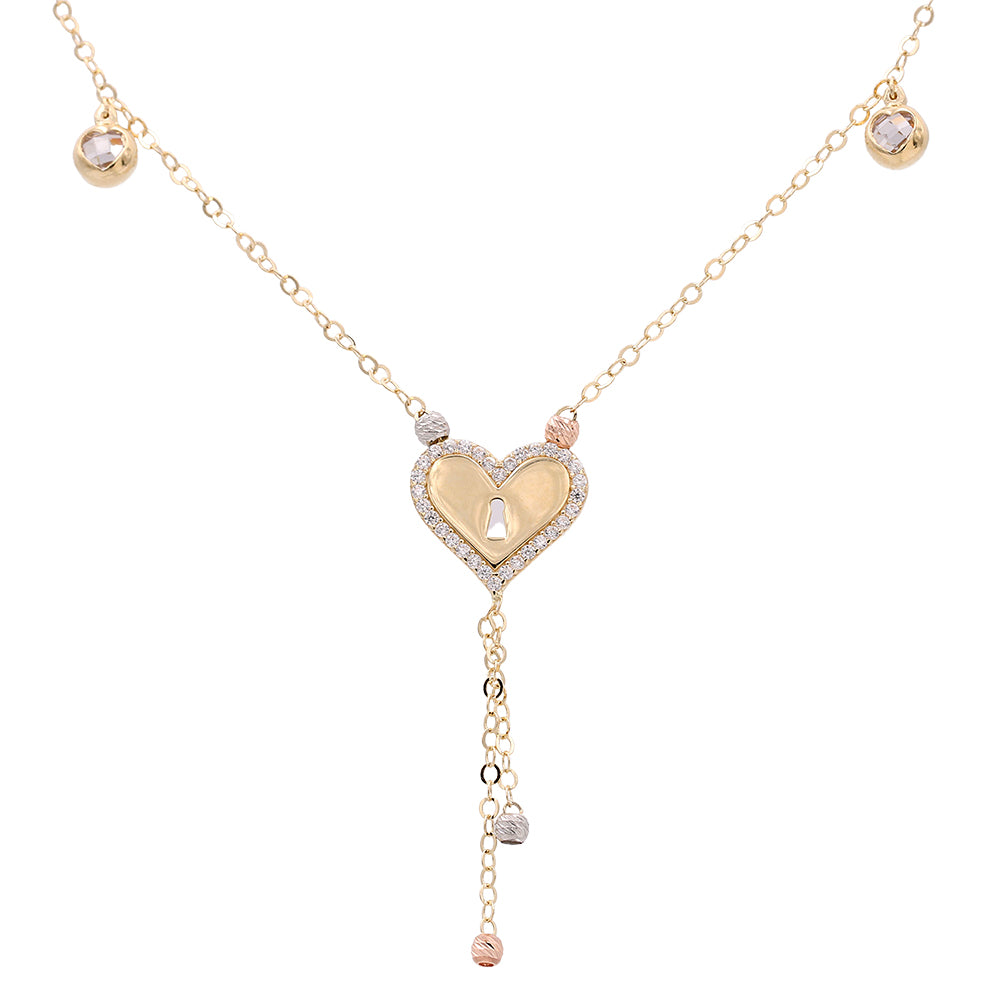 Heart Necklace with Cubic Zirconias