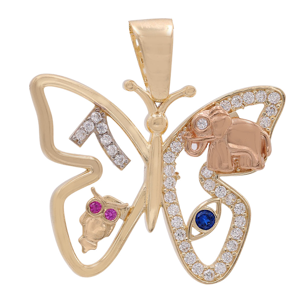 Butterfly with Symbols Pendant