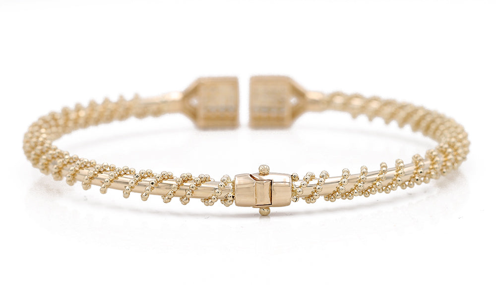 Fashion Cube Bangle with Cubic Zirconias