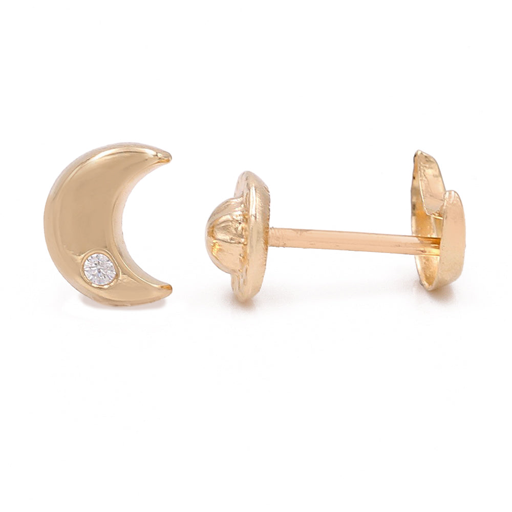Moon Earrings with Cubic Zirconias