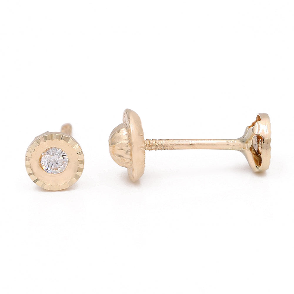 Round Shape Cubic Zirconias Earrings