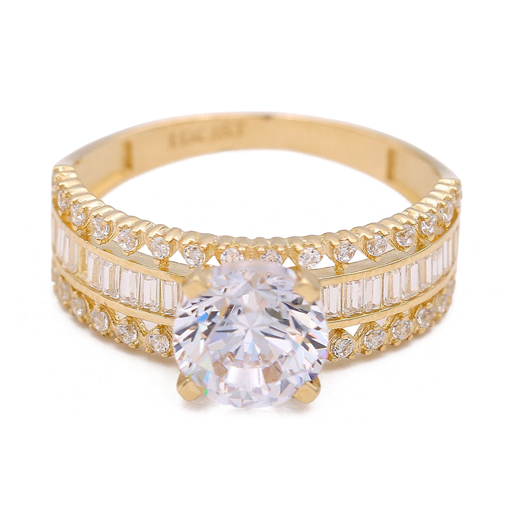Fashion Bridal Ring with Center Stone and Cubic Zirconias