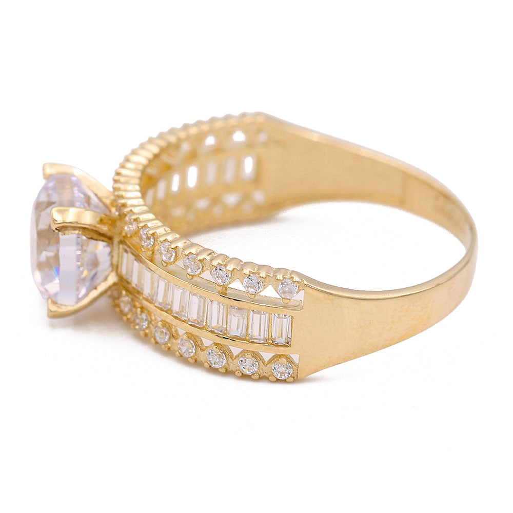 Fashion Bridal Ring with Center Stone and Cubic Zirconias