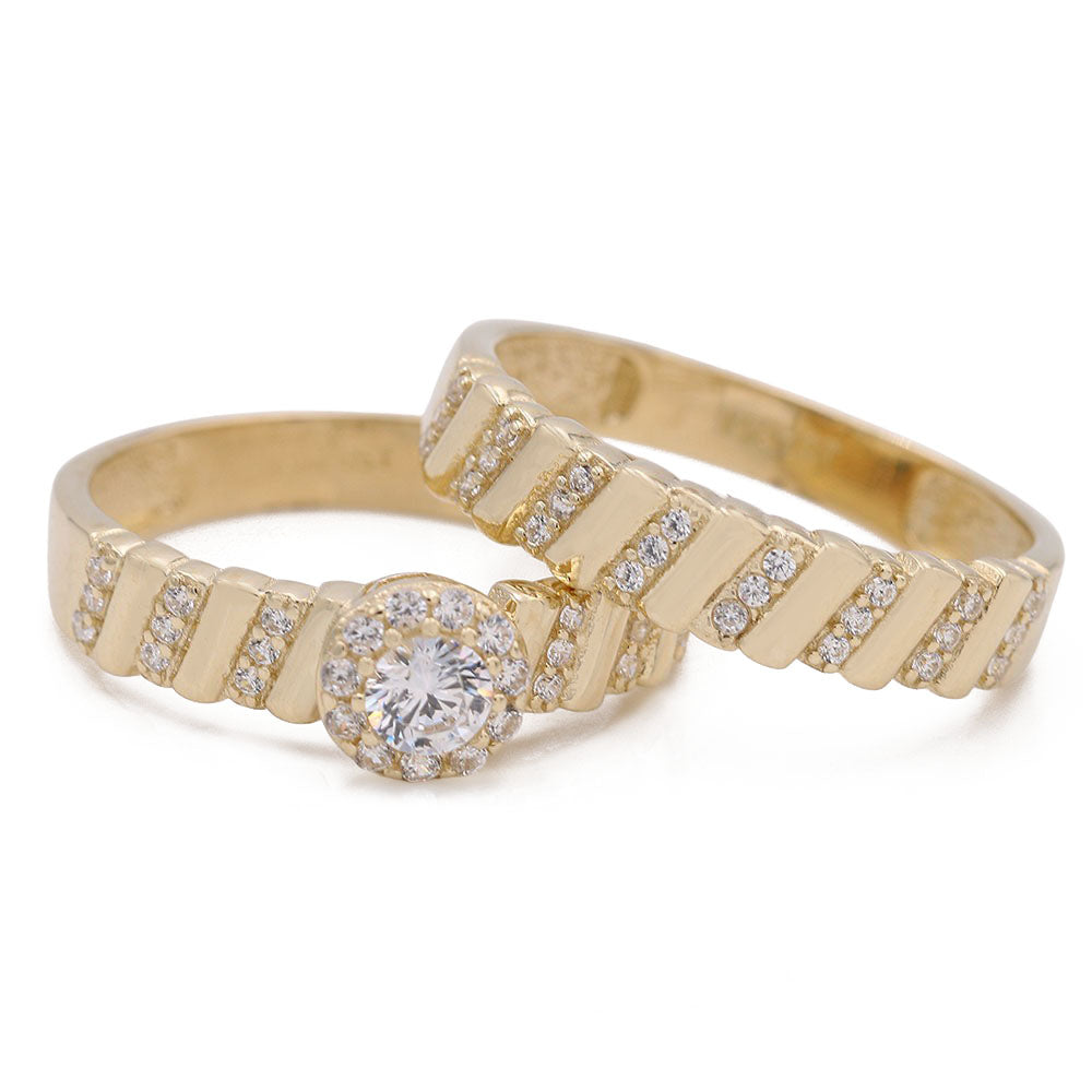 Bridal Ring with Center Solitaire Cubic Zirconia