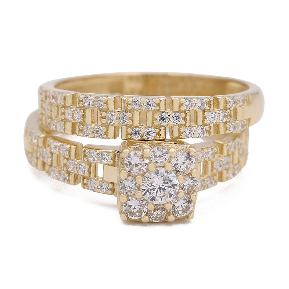 Bridal Ring with Center Solitaire Cubic Zirconia