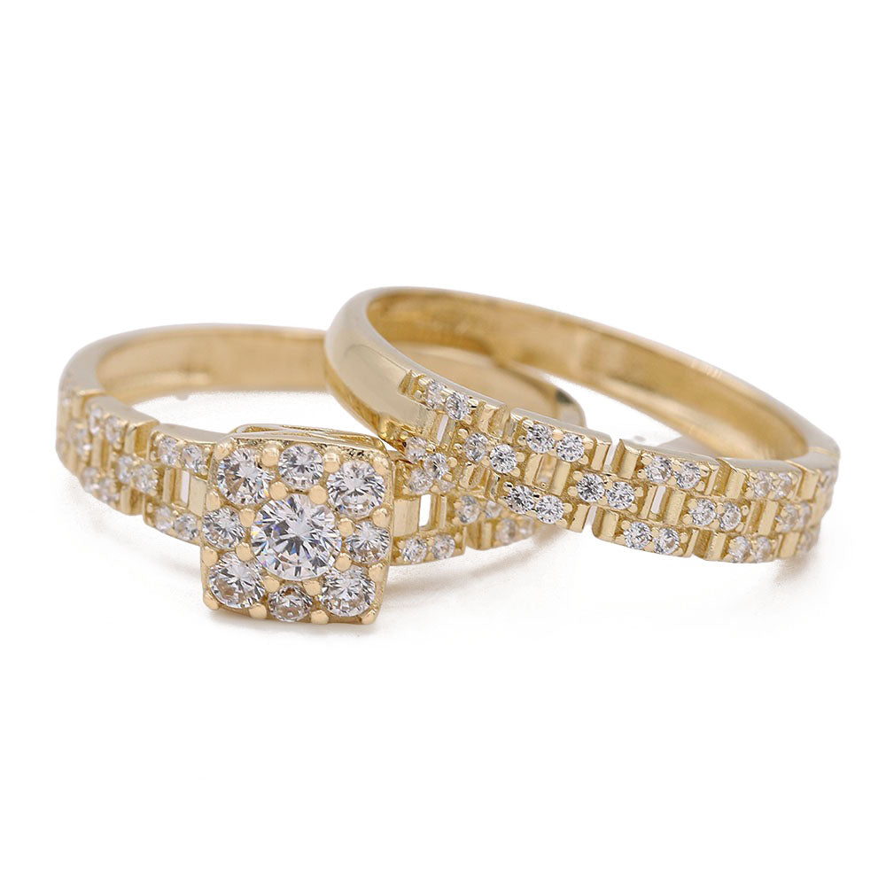 Bridal Ring with Center Solitaire Cubic Zirconia