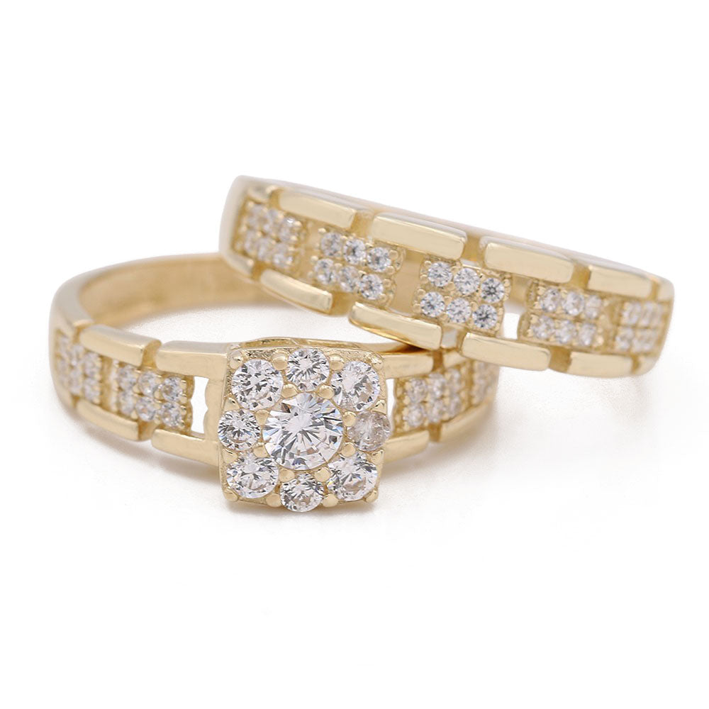 Bridal Ring with Center Solitaire Cubic Zirconia