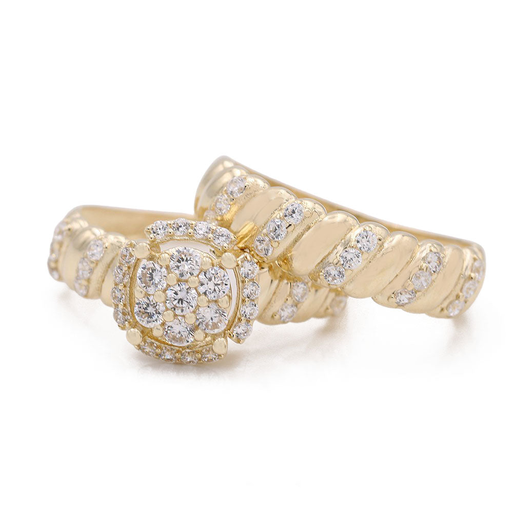 Bridal Ring with Center Cluster Cubic Zirconia