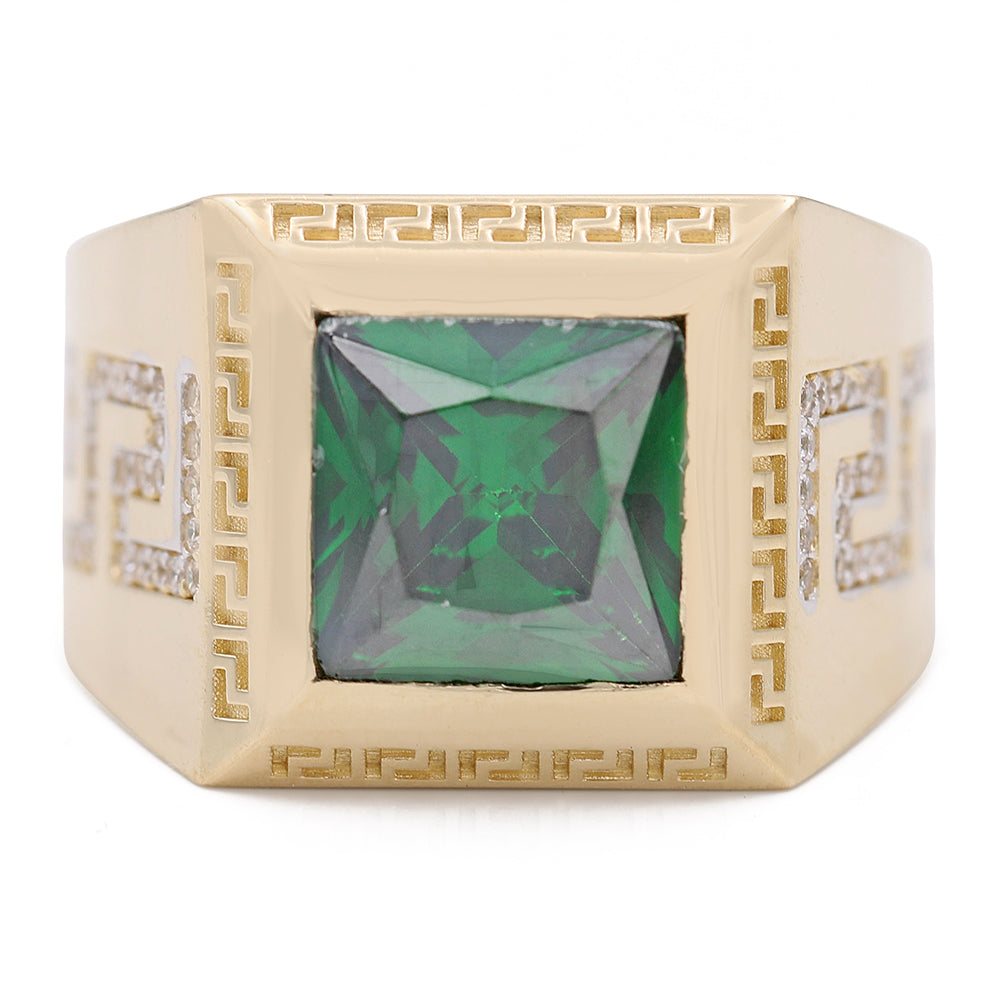 Fashion Ring with Green Center Stone